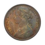 Victoria, Penny 1863, (S.3954); dark toning o/wise About Uncirculated