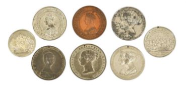 Mixed Victorian Commemorative Medals, 8 medals comprising; (2x) souvenir coronation medals, both
