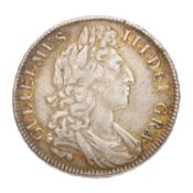 William III, Halfcrown 1701, D.TERTIO, first bust, large shields, (Bull 1046, ESC 564, S.3494);