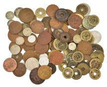 Mixed Chinese and East Asian Coinage, approx. 85 coins, majority Chinese cast and later struck