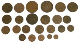 Collection of Russian 19th Century Copper Coins, 24 coins comprising: 10 kopeks 1833; (6x) 5 kopeks,