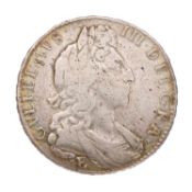 William III, Halfcrown 1697, Exeter Mint, NONO, first bust late harp, (Bull 1077, ESC 547, S. 3490);