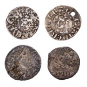 Scottish and Irish Hammered Pennies, 4 coins comprising: Scotland, Alexander III, first coinage (