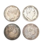 Small Assortment of Halfcrowns, 4 coins comprising: George III, halfcrown 1816, (S.3788), dark