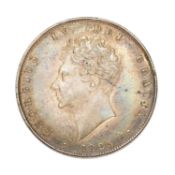 George IV, Halfcrown 1825, third reverse, (S.3809); dark toning, Near Extremely Fine