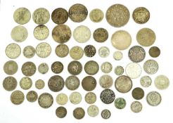Mixed Lot of European Silver Coinage; 50+ examples, predominately 19th and 20th century, featuring
