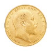 Edward VII, Sovereign 1906, obv. bare head right, rev. Pistrucci; AVF
