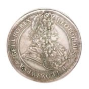 Hungary, Leopold I, 1 Thaler 1696, Kremnitz Mint, obv. laureate bust right, rev. crowned imperial