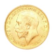 George V, Sovereign 1914, obv. bare head left, rev. Pistrucci; Extremely Fine