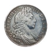 William III, Halfcrown 1698, DECIMO, first bust, modified large shields (Bull 1034, ESC 554, S.