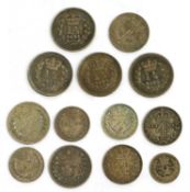 An Assortment of Maundy Oddments, 13 coins comprising; William IV, 3d 1835, 3d 1836, 2d 1835, 2d