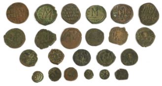 Mixed Lot of Byzantine Coinage, 23 coins, mixed emperors and denominations, an interesting