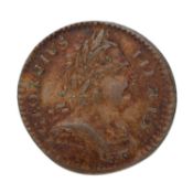 George III, Farthing 1773, no stop on reverse, (S.3775); Extremely Fine with traces of original mint