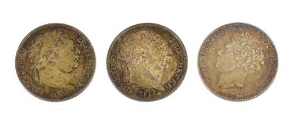 George III, Sixpences 1816 and 1817 (S.3791), both toned, NEF and EF respectively; together with,