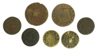 Mixed 17th Century Tokens, 7 tokens comprising: Warwickshire, Tysoe, John Lagoe Kiddell, halfpenny