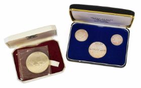 Island of Sark, Fourth Centenary Silver Set 1965; 3 medallion set struck in pure silver, one of 2500