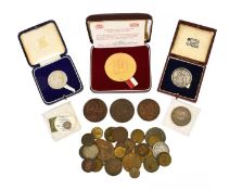 Miscellaneous Collection of Medals and Tokens, 37 pieces, highlights include; a French Revolutionary