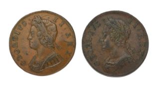 2x George II, Halfpennies, comprising: halfpenny 1730, (S.3717), Good Very Fine; and, halfpenny