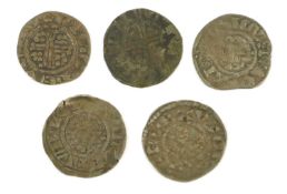 Mixed Henry III and Richard I Pennies, 5 coins comprising: Richard I, class IV penny, York Mint,
