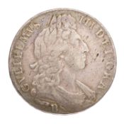William III, Halfcrown 1697, Bristol Mint, large shields, ordinary harp (Bull 1060, ESC 543, S.