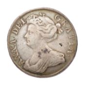 Anne, Halfcrown 1713, DVODECIMO, second bust, rose and plumes in angles (Bull 1375, ESC 584, S.