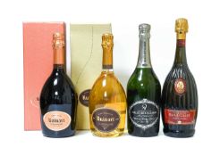 Ruinart Blanc de Blancs NV Champagne (one bottle), Ruinart Brut Rosé NV Champagne (one bottle),