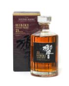 Hibiki 21 Year Old Suntory Whisky, a Japanese blend, 43% vol 700ml, in original cardboard sleeve (