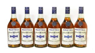 Martell Three Star Cognac, 1970s bottling (six bottles)