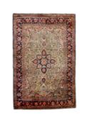 A silk Kashan rug, Central Persia, mid 20th century