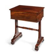 A William IV Irish mahogany teapoy/humidor by Williams & Gibton