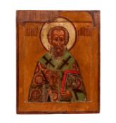 A late 17th/early 18th century Russian icon of Saint Nicholas The Wonder Worker