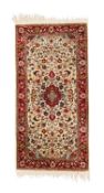A silk Kashan mat, Central Persia, mid 20th century