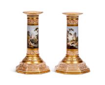 A pair of early 19th century Barr Flight & Barr Worcester candlesticks