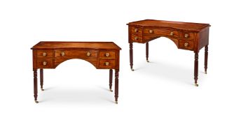 A pair of George IV mahogany dressing tables attributed to Gillows