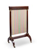 An early 19th century French Empire rosewood firescreen