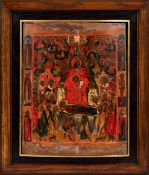 A mid 17th century Russian (Moscow) icon of the Dormition of The Virgin