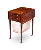 A Regency mahogany and rosewood crossbanded work table