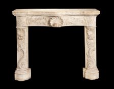 An 18th century Italian carved stone chimney-piece