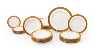 A part dinner service of Wedgwood Ascot white and gilt bone china tableware