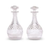 A pair of Regency cut glass decanters