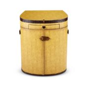 An Art Deco style Starbay Marie Galante' ivory canvas covered travelling dressing chest
