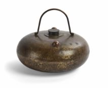 A 19th century Chinese bronze and gilt decorated hot water warmer together with a Chinese archaic s