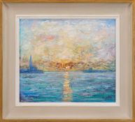 Marcel Gatteaux (British b.1952) Sunset Venice