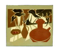 A 1960's Danish enamelled brass wall plaque