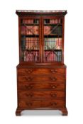 A fine George III mahogany secretaire bookcase attributed to Thomas Chippendale