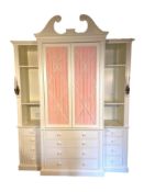 A large contemporary painted breakfront side cabinet in the George III style by Chester Jones of Col