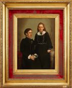 19th century Continental School, Portrait of two women