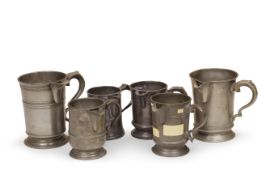 A group of 19th century pewter
