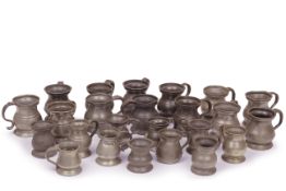 A group lot of 18th and 19th century pewter measures