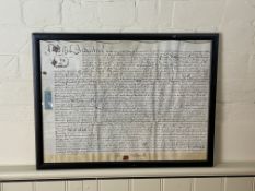 A group of six 17th and 18th century Chipping Norton related framed indentures
